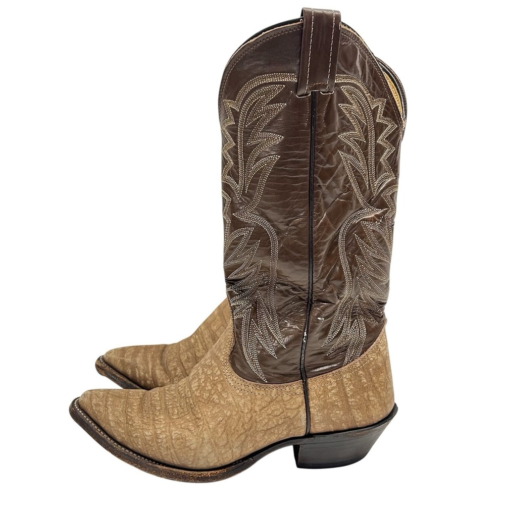 Vintage Nocona Cape Buffalo Cowboy Boots Men's 8 EE Exotic Western USA
